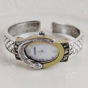 Chico's Lizard Gold Silver Tone Bracelet Watch NWT